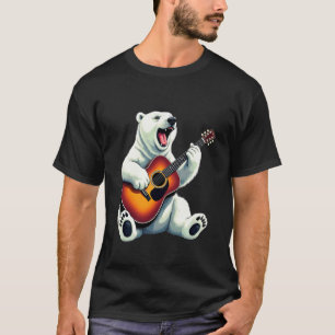 T-shirt Ours Polaire Jouant de la Guitare Design Drôle Our