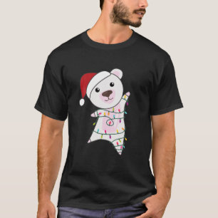 T-shirt Ours polaire Noël Père Noël éclaire Ours polaire