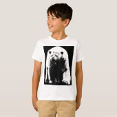 T-shirt Ours polaire noir et blanc Pop Art (Devant entier)
