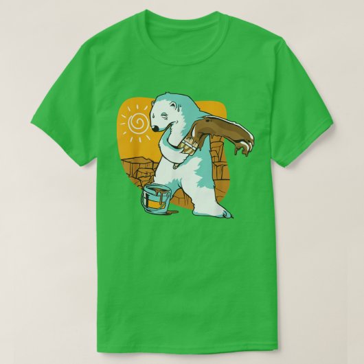 T-shirt Ours polaire Peinture Brown De l'environnement Cli (Design devant)