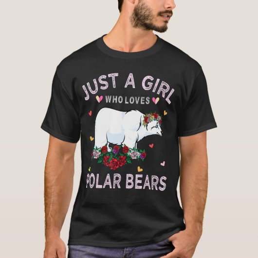 T-shirt Ours Polaire Pour Les Femmes Juste Une Fille Qui A (Devant)