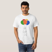 T-shirt Ours polaire volant avec ballons d'anniversaire (Devant entier)