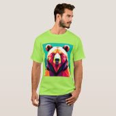 T-shirt Ours polygonal de style abstrait (Devant entier)