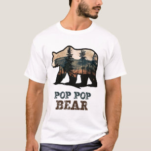 T-shirt Ours Pop-pop Vintage Rétro Drôle Poppop Grand-père