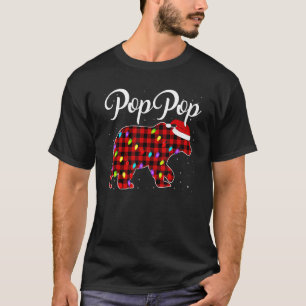 T-shirt Ours Poppop, Pajama Ours Poppop Plaid Ours Rouge B