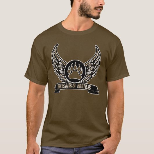 T-shirt Ours Règle Ange Ailes Ours Paw (Devant)