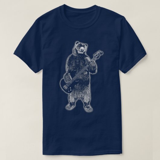 T-shirt Ours Rock Grizzly Ours Jouer Guitare (Design devant)
