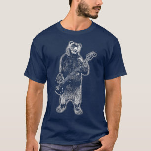T-shirt Ours Rock Grizzly Ours Jouer Guitare