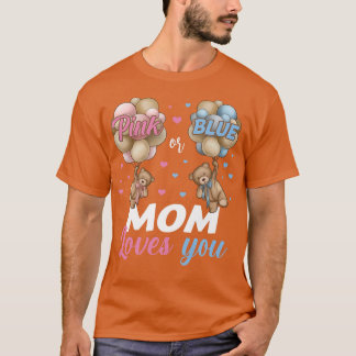T-shirt Ours Rose Ou Bleu Maman Vous Aime Genre Révéler