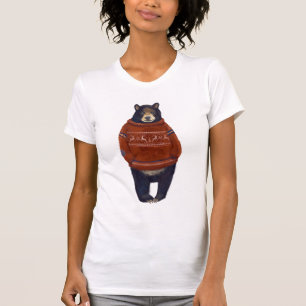 T-shirt Ours rouge de chandail de renne