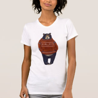 T-shirt Ours rouge de chandail de renne