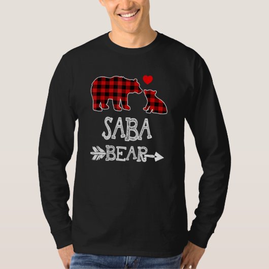 T-shirt Ours Saba Rouge Buffalo Plaid Ourson grand-mère Py (Devant)