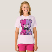 T-shirt Ours scindé mignon et effrayant (Devant entier)