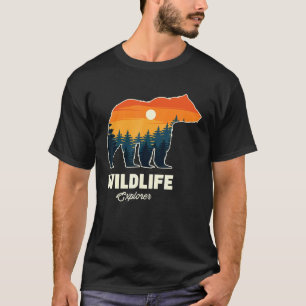 T-shirt Ours Silhouette Avec Nature Ours Arrière - plan