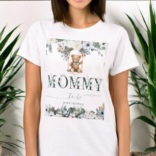 T-shirt Ours sur balançoire Vert sauge  Future maman neutr