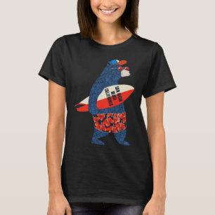 T-shirt Ours surfant sur la plage de San Diego Californie