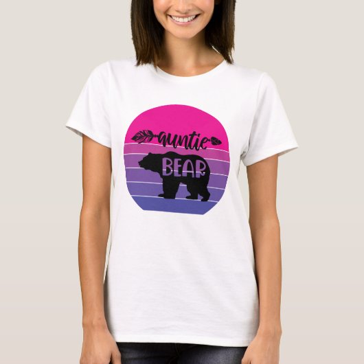 T-shirt Ours Tata Coucher de Soleil Rétro (Devant)
