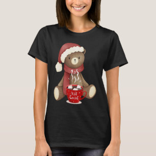 T-shirt Ours Teddy À Tête Mignonne Chocolat Chocolat Chaud