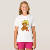 T-shirt Ours Teddy mignon avec casquette couché (Devant entier)