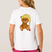 T-shirt Ours Teddy mignon avec casquette couché (Dos)
