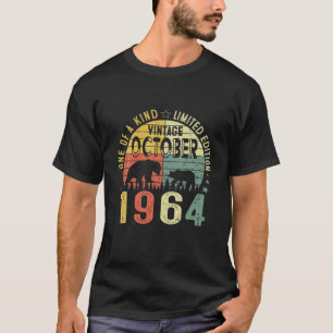 T-shirt Ours vintage Octobre 1964 57E Anniversaire Rétro 5