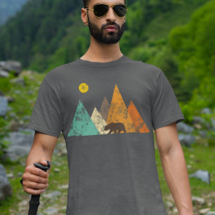 T-shirt Ours Vintage rétro dans les montagnes Woods