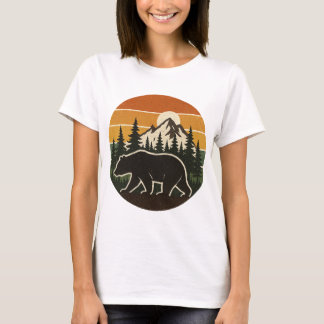 T-shirt Ours Vintage rétro dans Woods Mountains Aventure T