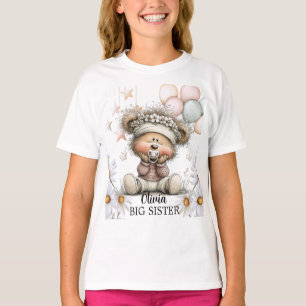 T-shirt Ourson Fantaisiste Grande Sœur pour Baby Shower