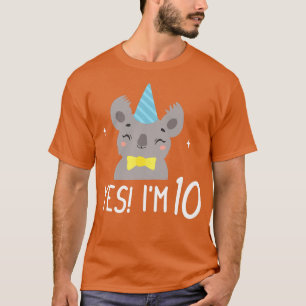 T-shirt Ourson Koala Mignon Enfants 10ème Anniversaire 10
