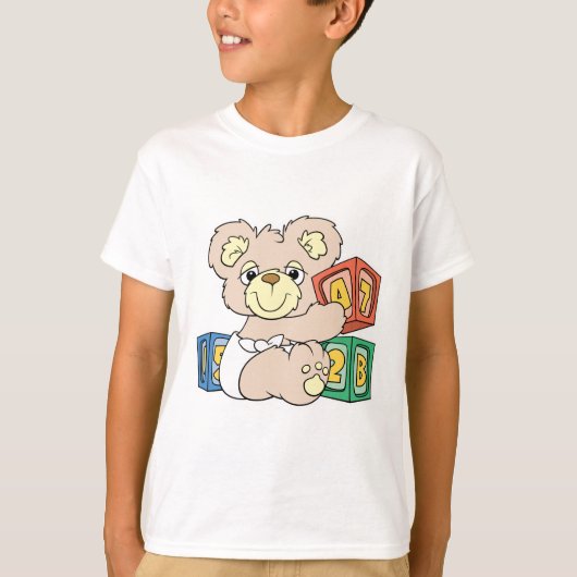 T-shirt Ourson Mignon et Blocs (Devant)