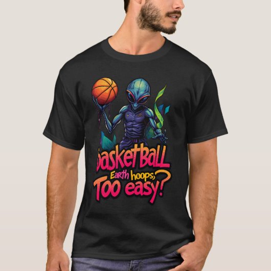 T-shirt Out Of This World : Superstar du basket-ball Alien (Devant)