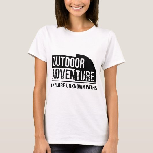 T-shirt Outdoor Adventure – Explore Unknown Paths Motivati (Devant)