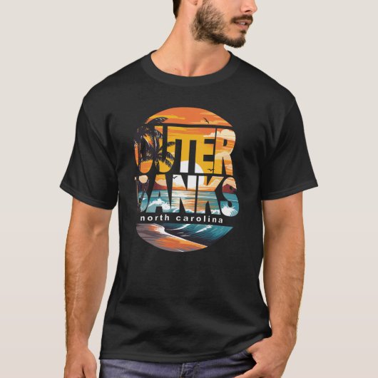 T-shirt Outer Banks North Carolina Surfing (Devant)