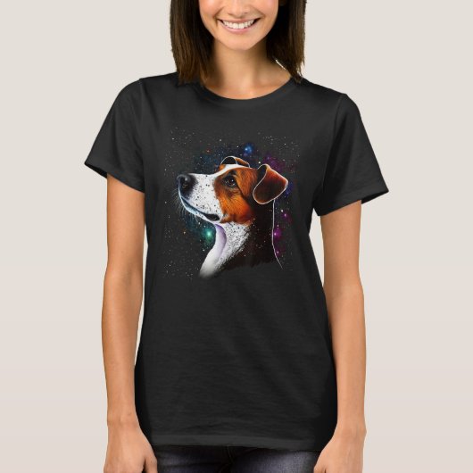 T-shirt Outer Space Galaxy Astronaut Jack Russell Terrier (Devant)