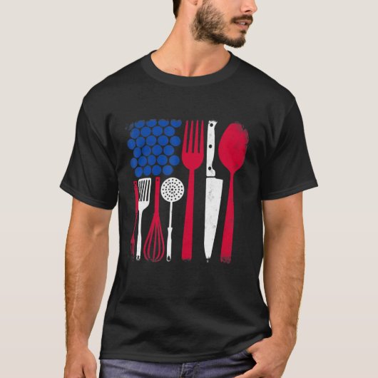 T-shirt Outil Chef American Flag Pride 4 juillet Fière Ch (Devant)