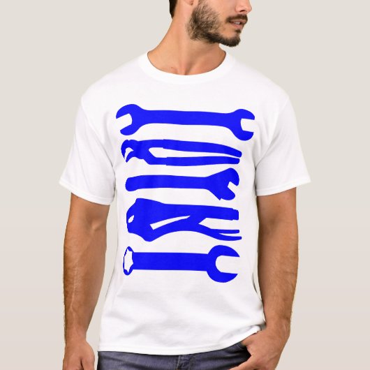 T-shirt Outils - bleu (Devant)