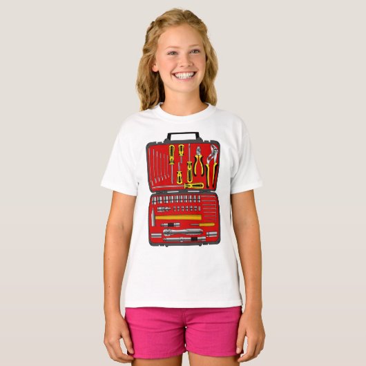 T-shirt Outils Dans Une Boîte À Outils (Devant entier)