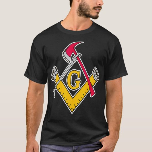 T-shirt Outils de pompier Mens Masonic (Devant)