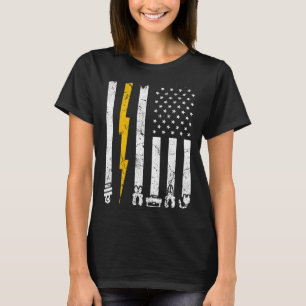 T-shirt Outils d'électricien vintage USA American Flag Ele