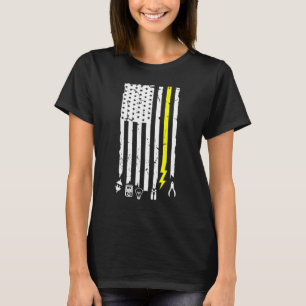 T-shirt Outils Électriciens Nous Thématiquement Drapeau Po