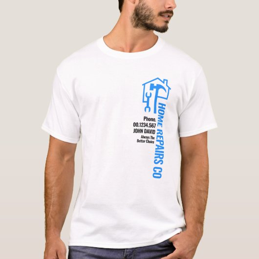 T-shirt Outils Handyman Home Blue (Devant)