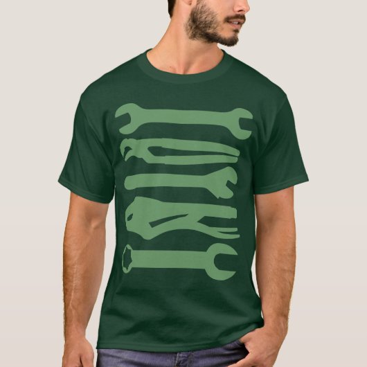 T-shirt Outils - Vert de l'Armée (Devant)