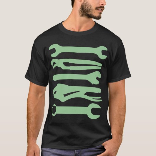 T-shirt Outils - Vert dégradé (Devant)