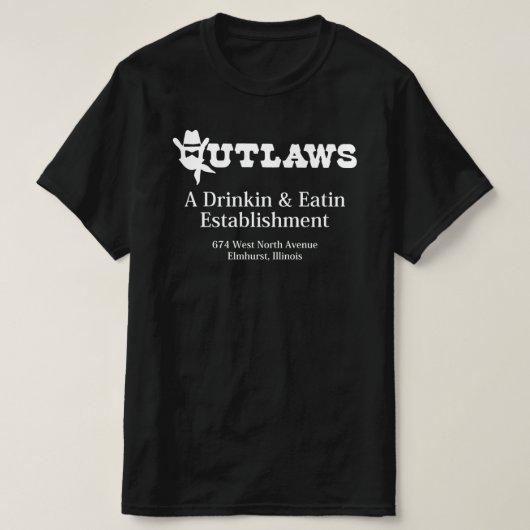 T-shirt Outlaws Restaurant & Bar, Elmhurst, IL (Design devant)