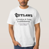 T-shirt Outlaws Restaurant & Bar, Elmhurst, IL (Devant)