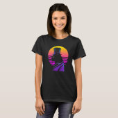 T-shirt Outrun Synthwave Cyberpunk Streampunk Chat (Devant entier)