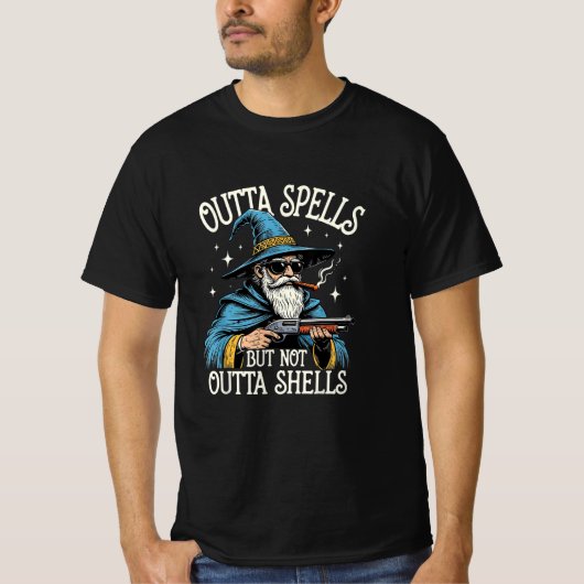 T-shirt Outta Spells But Not Outta Shells Wizard Fantasy  (Devant)