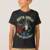 T-shirt Outta Spells But Not Outta Shells Wizard Fantasy M (Devant)