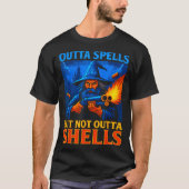 T-shirt Outta Spells But Not Outta Shells Wizard Fantasy M (Devant)
