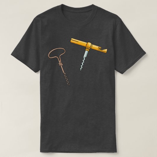 T-shirt Ouverture de bouteille de vin de tire-bouchon (Design devant)